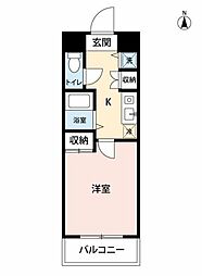 キララローネ 1Kの間取図画像
