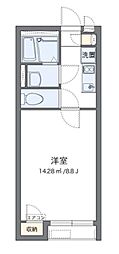 クレイノさんふらわー緑ケ丘 1Kの間取図画像