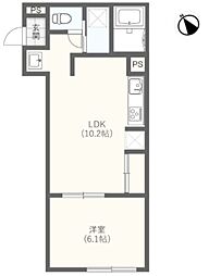Alpha西大宮 1LDKの間取図画像