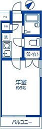エクシード白楽 1Kの間取図画像