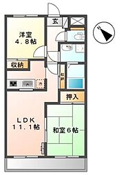 メゾン・ドリーム 2LDKの間取図画像