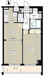 アミカルエフ 2DKの間取図画像