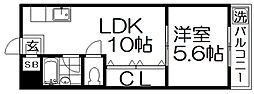 マルエス3番館 1LDKの間取図画像
