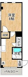プラザ.M.V 1Kの間取図画像