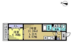 TKP北小金I 1LDKの間取図画像