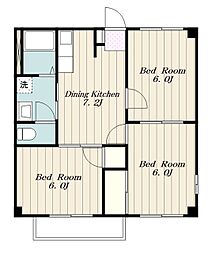 アクティブ小町 3DKの間取図画像