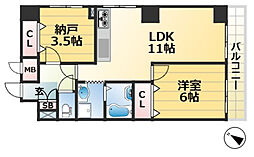 ライオンズマンション神戸元町第2 5階1SLDKの間取り