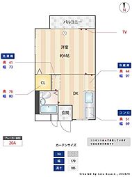 コーポEM 1Kの間取図画像