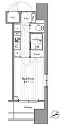 スペーシア梅屋敷 1Kの間取図画像