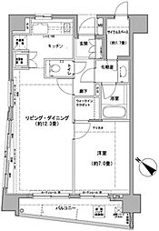 CRESIDENCE日本橋浜町 1LDKの間取図画像