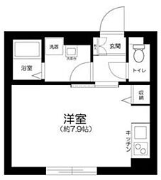 トグル護国寺 4階ワンルームの間取り