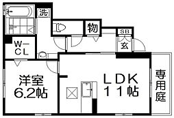 モデラート 1LDKの間取図画像