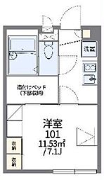 レオパレスピアネータ 1Kの間取図画像