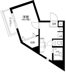 JR京浜東北・根岸線 王子駅 徒歩9分の賃貸マンション 3階1Kの間取り