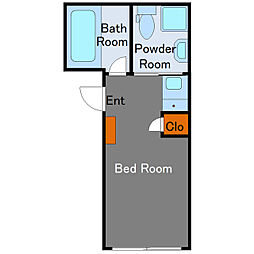 Arrowsal　SHINKAWA 5階ワンルームの間取り