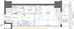 AZEST北千住 1Kの間取図画像