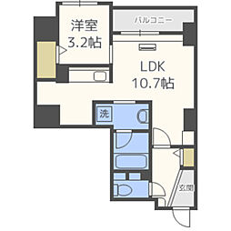 リーブル博多駅前 1LDKの間取図画像