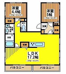 柳澤ビル 2LDKの間取図画像