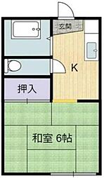 コーポさかえ 1階1Kの間取り