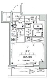 イアース西川口 6階1Kの間取り