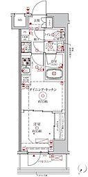 クレイシアIDZ川崎ザ・テラス 1DKの間取図画像