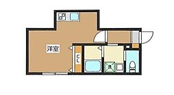 プライムクレスト ワンルームの間取図画像