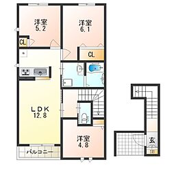 エスポアウィン 3LDKの間取図画像