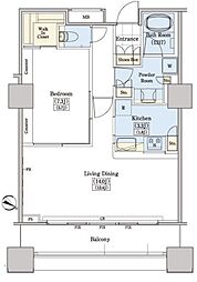 レジディアタワー上池袋 タワー棟 11階1LDKの間取り