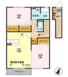 ヒルヴィラージュ 2LDKの間取図画像