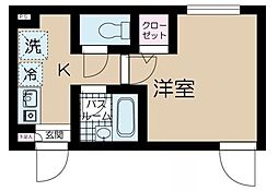 フェリーチェ中野新橋E 3階1Kの間取り