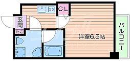 アスール江坂3rd 1Kの間取図画像