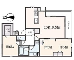 中野区東中野1丁目マンション 3LDKの間取図画像