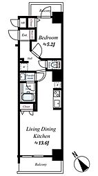 アーバンキャッスル田端 1LDKの間取図画像