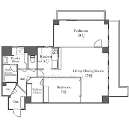 マンション広尾台 2LDKの間取図画像
