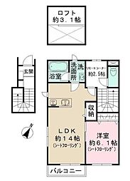 エステート田園 1LDKの間取図画像