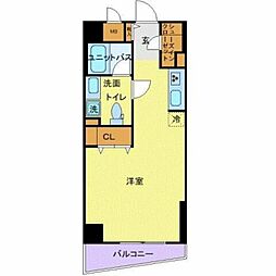 東京メトロ千代田線 千駄木駅 徒歩1分の賃貸マンション 8階ワンルームの間取り