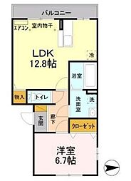 エシカルコート 1LDKの間取図画像