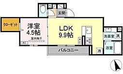 Asset-Court調布ヶ丘 3階1LDKの間取り