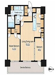 ザ・ヨコハマフロントタワー 2LDKの間取図画像