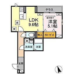 Ａｓｓｅｔ−Ｃｏｕｒｔ堀之内 3階1LDKの間取り