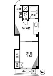 コーポ島田 1DKの間取図画像