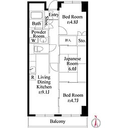 シャルネ95 3LDKの間取図画像