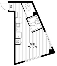 コスモス四ツ木 ワンルームの間取図画像