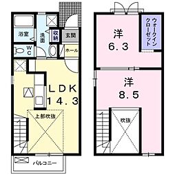 リビエスタII 1階2LDKの間取り