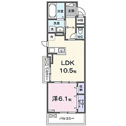 ガレーナ 1LDKの間取図画像