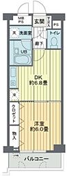 桜木町堂ノ下マンション 5階1DKの間取り