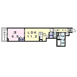 ヒカルサ泉大津条南町 1LDKの間取図画像