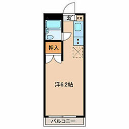 シャンポール當麻 ワンルームの間取図画像