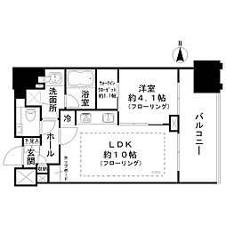 パークコート南麻布 1LDKの間取図画像