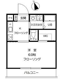 ニューアメニティ 3階1Kの間取り